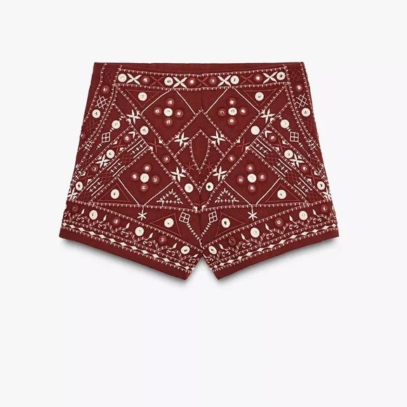 Zara Embroidered Mirror Shorts - Picture 7 of 12